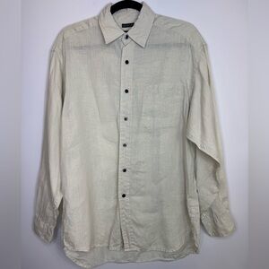 Banana Republic Irish linen Cream Button-Up Shirt size small